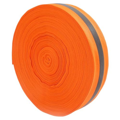Beach Volleyball Lines 2'' x 328' Nylon Beach Vibrant Orange Volleyball Boundary Lines Tear-Resistant Reflective Caution for Running Track Lanes, Finish Line Markers