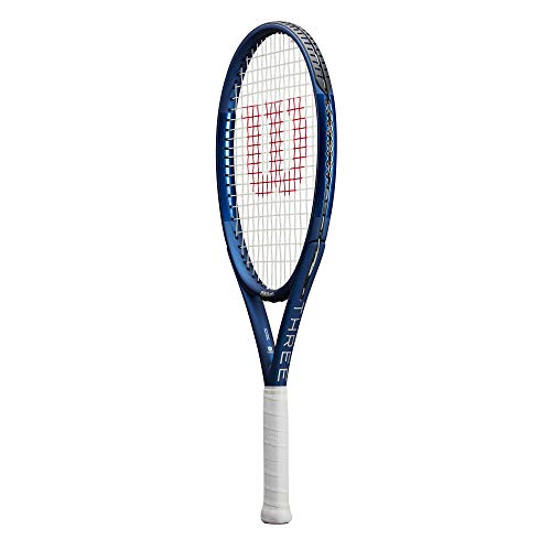 Wilson Triad Three Strung Performance Tennis Racket - Strung with Sensation 16 Natural at Mid Range Tension - size: Grip Size 1 - 4 1/8"