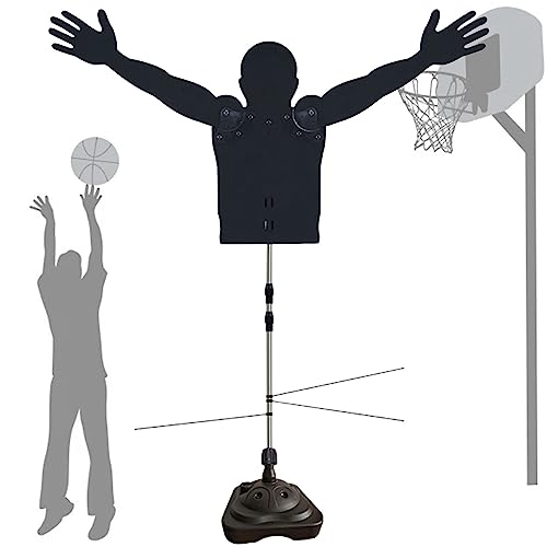 Basketball Defender Dummy Training Mannequin with Dribble Sticks, Height Adjustable Shooting Trainer w/Water Filled Base & Flexible Arms (L)