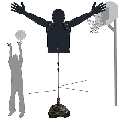 Basketball Defender Dummy Training Mannequin with Dribble Sticks, Height Adjustable Shooting Trainer w/Water Filled Base & Flexible Arms (L)