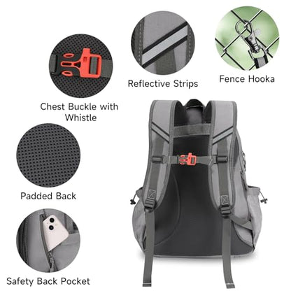 SANLIKE Pickleball Bag Backpack for Men Women，Large Pickle Ball Paddle Bag Fits 2 to 4 Paddles,Sports Duffle Bags with Shoe Compartment and Pocket - color: Gray