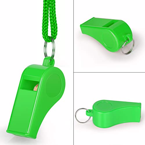 Fya Whistle with Lanyard and Mouth Grip, Super Loud Sports Whistles, Perfect for Coaches, Referees, Emergency, Lifeguard, Survival, Outdoor - color: Green