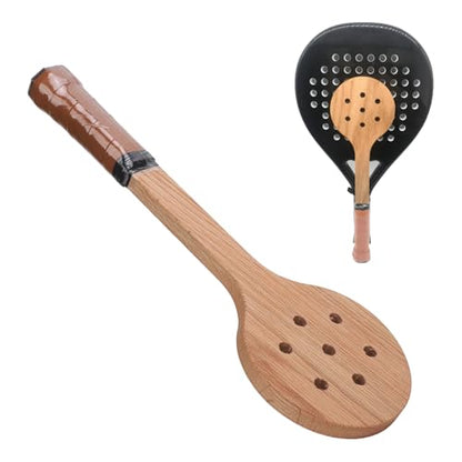 Wooden Tennis Training Racket, Lightweight Poplar Wood Bat for Improved Power Control, Accurate Swing Practice for All Skill Levels Outdoor Indoor Play