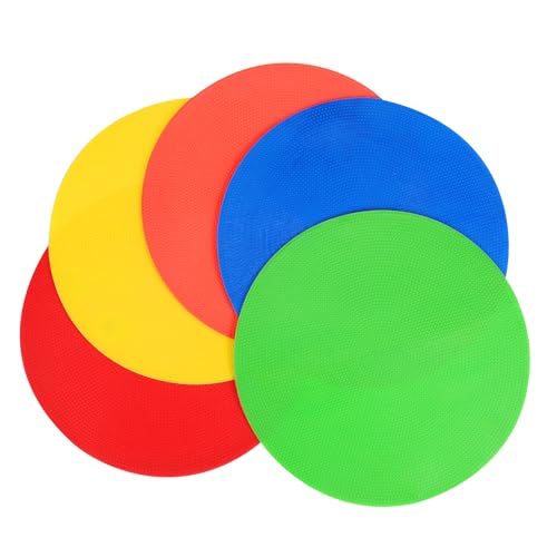 Kisangel 5pcs Markers for Speed and Agility Training Non- Floor Dots Red Yellow Green and Orange for Soccer and Basketball Drills