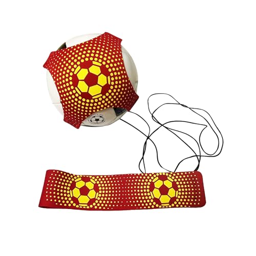 SUJAYU Soccer Training Equipment, Solo Trainer with Adjustable Belt, Fits Size 3-4-5 Balls, 14 Feet Stretch Cord, Portable Practice Rebounder - color: Red