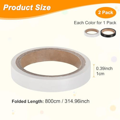 M METERXITY Grip Finishing Tape PVC Racket Wrap Grip Racquet Finishing Tapes for Pickleball/Racquetball - color: Black, White