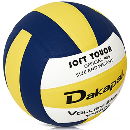 Dakapal Official Size 5 Indoor Competitive Volleyball, Professional Soft Volleyball (Without Pump) Yellow