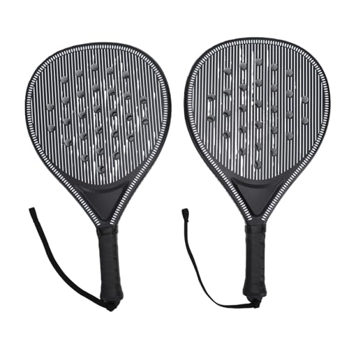 Cryfokt Padel Racket Tennis Set with Lightweight ABS Structure High Density Pro EVA Core Balanced Weight Distribution Ergonomic Grip with Ball Included for Beginners Outdoor Play - color: Black