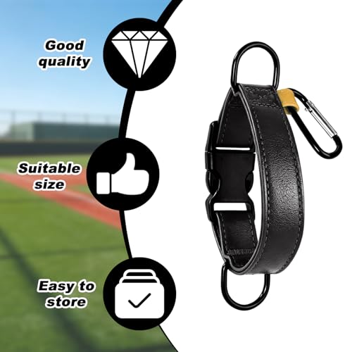 Baseball Glove & Gear Hanger Clip, Adjustable Baseball Glove Loop Holder Bag Attachment Accessories Parts Strap D-Ring Hooks for Fence Players & Drying Sports Equipment - color: Black