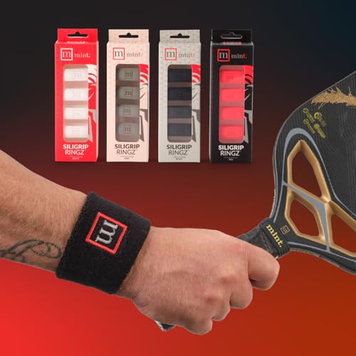 Siligrip Ringz Racket, Non-Slip Silicone Pickleball Paddle Grip Bands, Vibration Dampening Overgrip Alternative for Pickleball, Padel, Tennis, Badminton & Squash, 4 Pack - color: White