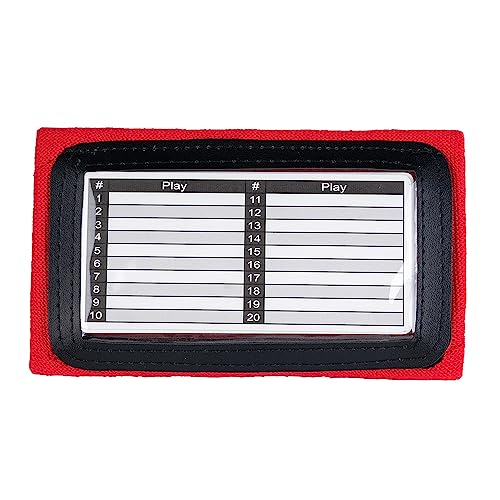 5 Pack Youth Quarterback Wristband - Triple Windows QB Wristband - 3 Playsheet Compartments- Great for Football, Baseball, All Sports(Youth, 5 Pack) - color: Red