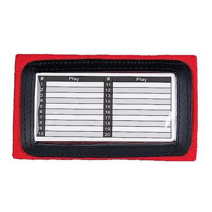 Quarterback Play Wristband - 3 Playsheet Compartments - Perfect for Flag and Tackle Football-2 Inserts Included-Youth,Single - color: Red