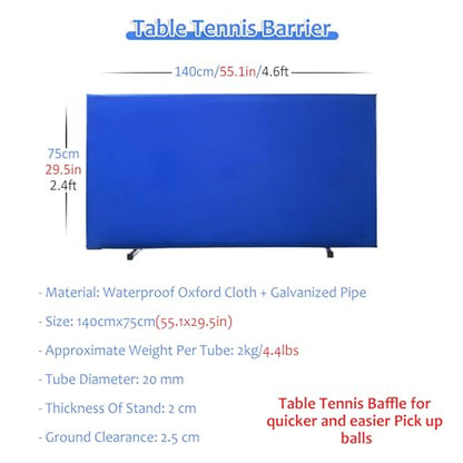 Table Tennis Surround Temporary Wall, Removable Training Fence. Table Tennis Court Surround Barrier, 420D Oxford Cloth Fence for Blocked Areas and Enhanced Play，（Black） - color: Black