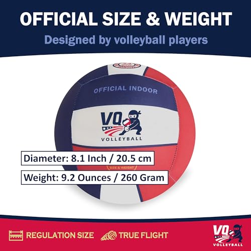 Soft Volleyball - Foam, Silent, No-Deflate, Durable Indoor Volleyball for Training, Games & Practice - Soft on Arms, Safe for House - color: Red, White, & Blue