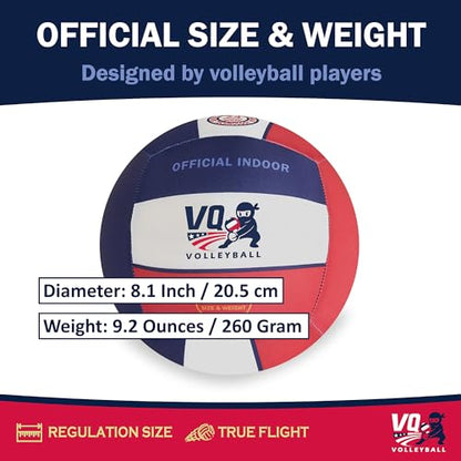 Soft Volleyball - Foam, Silent, No-Deflate, Durable Indoor Volleyball for Training, Games & Practice - Soft on Arms, Safe for House - color: Red, White, & Blue
