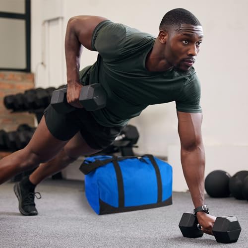 24 Pack Bulk Duffle Bags Wholesale by the Case for Homeless, Sports Teams, and Duffle Bags for Foster Kids (All Blue Pack) - color: All Blue Pack