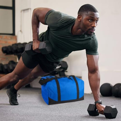 24 Pack Bulk Duffle Bags Wholesale by the Case for Homeless, Sports Teams, and Duffle Bags for Foster Kids (All Blue Pack) - color: All Blue Pack
