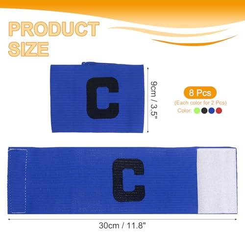 MECCANIXITY Soccer Captain Armband, Captain Arm Bands for Soccer Elastic Captain C Arm Band Sports Captain Armband for Football Team Training Youth & Adult - color: Red/Blue/Black/Green