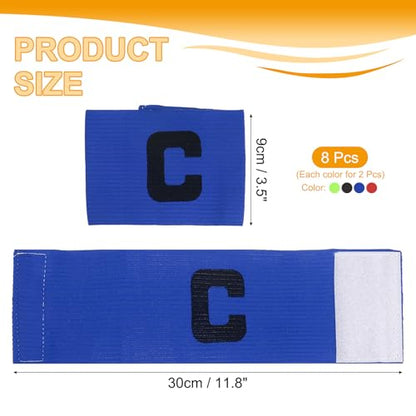 MECCANIXITY Soccer Captain Armband, Captain Arm Bands for Soccer Elastic Captain C Arm Band Sports Captain Armband for Football Team Training Youth & Adult - color: Red/Blue/Black/Green