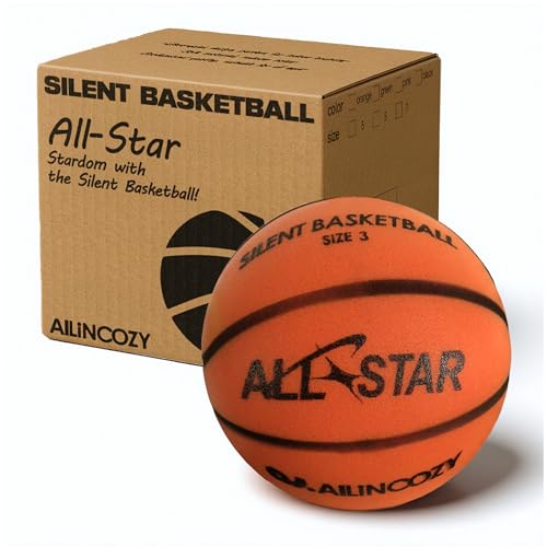 Weighted Silent Basketball, Soft Foam Airless Basketball, High Bounce, Noise-Free Training Ball, Gift Packaging, Safe for Indoor Activities, Size 3 Orange 2025 Latest