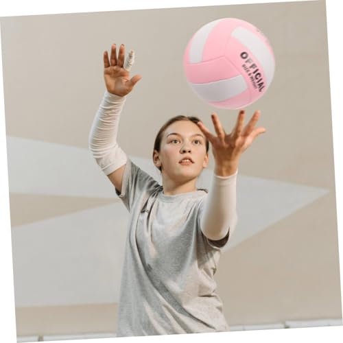 Alipis Soft Volleyball Size 5 Inflatable Pu Practice Ball for Indoor Sports Training and Competition, Stitched Leather Volleyball for Beginners and Adults