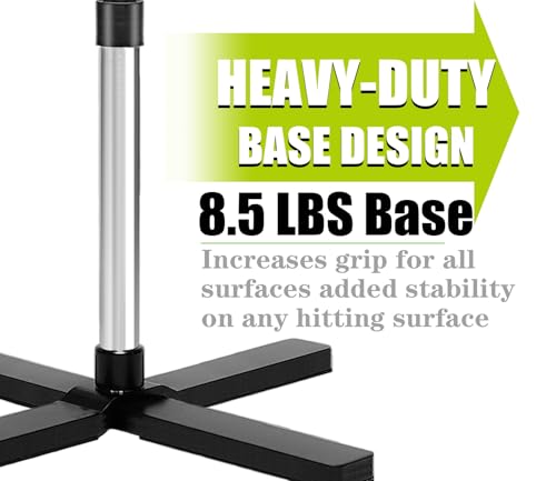 TARUMG Portable Batting Tee for Baseball/Softball, Height Adjustment from 25-47 inches, Heavy Duty Baseball Tee with Detachable Rubber Top, Easy Assembly Hitting Tee for Kids/Youth/Adults - style: Plus&Silver 25“-47”