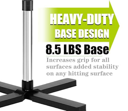 TARUMG Portable Batting Tee for Baseball/Softball, Height Adjustment from 25-47 inches, Heavy Duty Baseball Tee with Detachable Rubber Top, Easy Assembly Hitting Tee for Kids/Youth/Adults - style: Plus&Silver 25“-47”