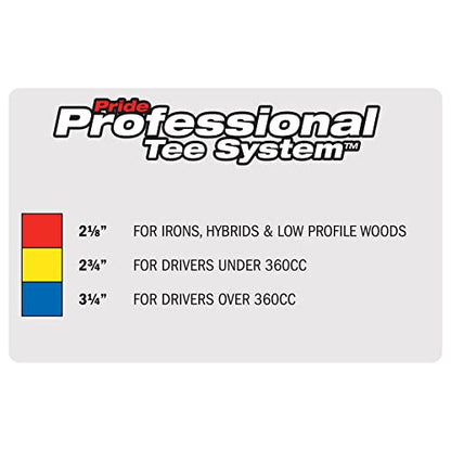 PrideSports PTS Step Tees | 50 Count, 2-3/4 Inch | Wood Golf Tees with Depth Control for Height Consistency