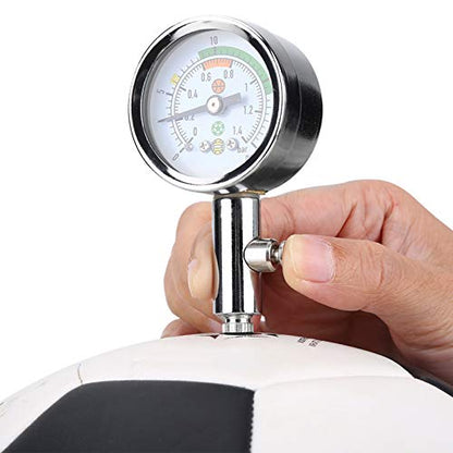 Ball Pressure Gauge, Basketball Air Guage, Stainless Steel Accurate Air Pressure Gauge for Football Soccer Basketball Volleyball and Other Balls