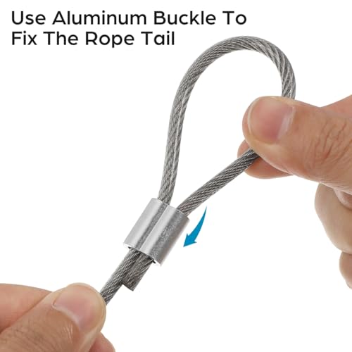 KESYOO Basketball Net Replacement Wire: Plastic-Coated Steel Cable for Outdoor Rim - Hoop String Cord with Aluminum Buckle 70.86 Inch