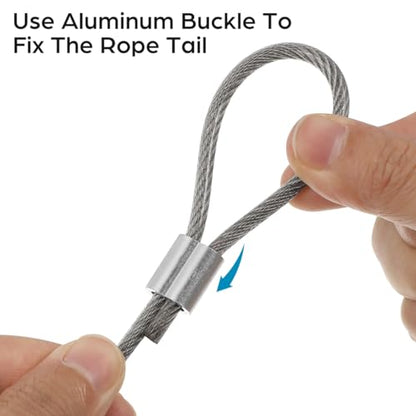 KESYOO Basketball Net Replacement Wire: Plastic-Coated Steel Cable for Outdoor Rim - Hoop String Cord with Aluminum Buckle 70.86 Inch