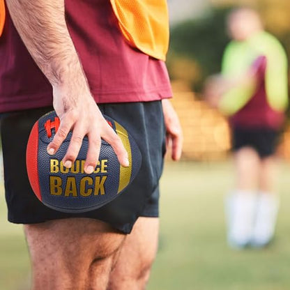 BOUNCEBACK Training Football, Youth Size & Official Size, Fatherless Football PassCatch Solo Enhancing Passing Catching(with Pump) - style: Dark Blue-7#(Ages 5-14)