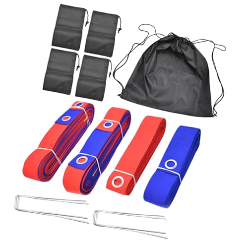 Boundary Lines Kit for Beach Volleyball 52.5 Ft and 26.2 Ft with Sand Bags - color: Red and Blue
