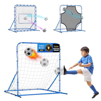 Soccer Baseball Rebounder Net, Soccer Goal Net, Volleyball Softball Rebound Pitchback Net Quick-Switch Angle Training for Control, Passing Practice, Bounce Back Rebounder Goals Gifts Trainer Equipment - size: 4FTx4FT