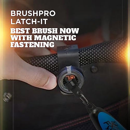 Frogger BrushPro Latch-It Golf Club Cleaner, Ergonomic Grip and Latch-it Magnet - Professional Golf Club Brush and Groove Cleaner for Golfers - color: Blue