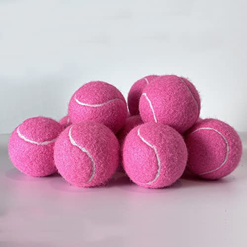 3 Pack Tennis Balls - Long Lasting Practice Balls for Tennis Beginners, Tennis Training Balls, Dog Fetch Toys - color: Pink