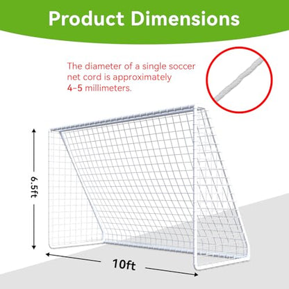 Soccer Goal for Backyard, 10 * 6.5ft Soccer Goal Net, Soccers Replacement Goal Nets, Portable Kids Training Soccers Net for Sports Match Training