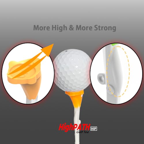 BIRDIE79 High Path Golf Tee Set – Upgraded Premium Adjustable Height Tees, 5° Launch Angle, Reduces Hooks & Slices, High Visibility, Stable 20mm Head (9 Pcs)