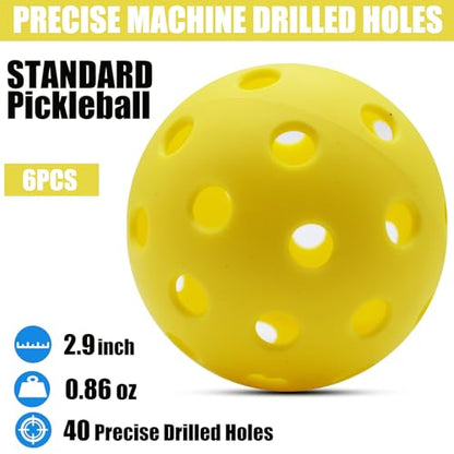 Magicorange Pickleball Balls, 40 Holes Outdoor Pickleballs, High Elasticity & Durable Pickle Balls for All Style Pickleball Paddles