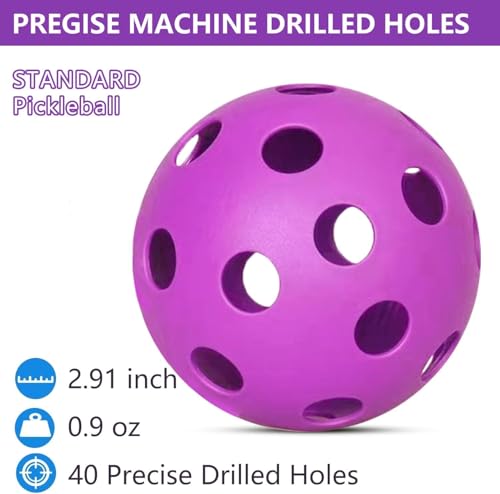 6 Pack Sports Outdoor Pickleballs - 40 Pickleball Balls - USA Pickleball Balls (USAPA) Approved - Official US Open Ball - color: Purple, style: 24 - Pack