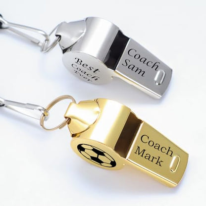 Custom Whistle with Lanyard Stainless Steel Sports Whistles Loud Adult Whistle Gift for Coach Referee Teacher Sports Lover Silver Gold Rose Gold Black Custom Whistle for Adult