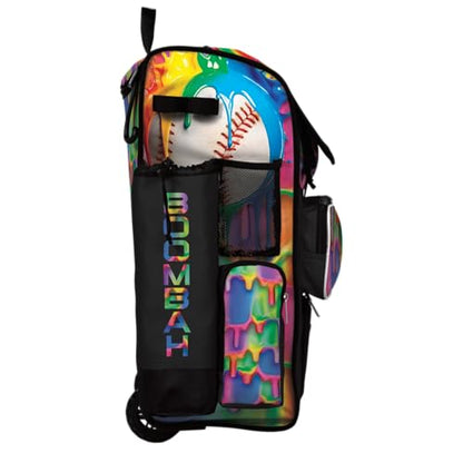 Boombah Rolling Superpack Baseball/Softball Gear Bag - Telescopic Handle - Holds 4 Bats - Wheeled Version - Baseball Slide Multi