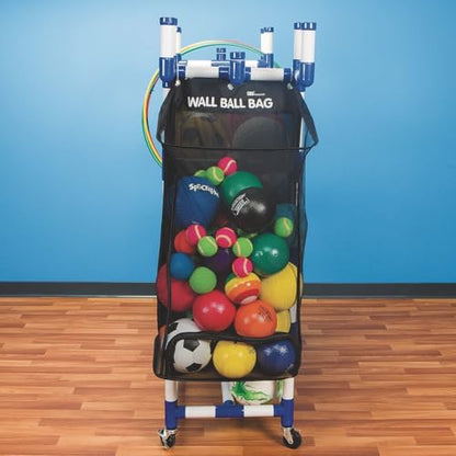 S&S Worldwide Cart and Wall Ball Bag. Large (36"L x 19-1/2" x 9") Mesh Bag with 2 Metal Grommets to Hang. Easy Access Through Open Top or Zippered Bottom. Perfect for Garage, PE Closet or Anywhere!