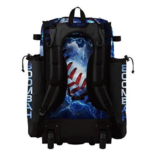 Boombah Superpack Hybrid Rolling Bat Bag - The Natural Black/Red/White - Wheeled & Backpack Version