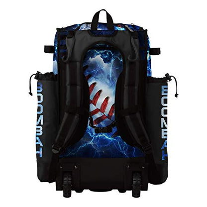 Boombah Superpack Hybrid Rolling Bat Bag - The Natural Black/Red/White - Wheeled & Backpack Version