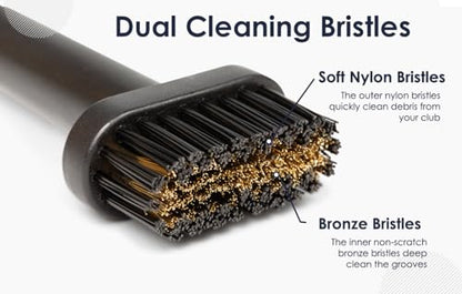 Mini Golf Club Brush, Retractable Golf Brush for On-Course Club Face Cleaning, Compact Clip-On Golf Bag Brush, Portable Golf Club Brush