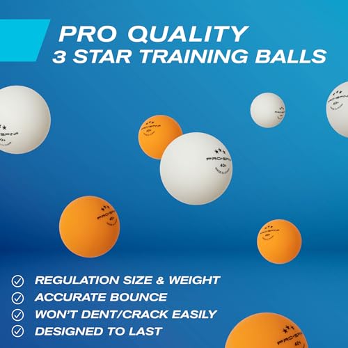 PRO-SPIN Portable Ping Pong Set with Retractable Ping Pong Net for Any Table, All-in-One Table Tennis Set with Ping Pong Paddles, Balls & Case, Table Top Family Game - color: 2-Player Ultra-Comfort Set | Blue/Black