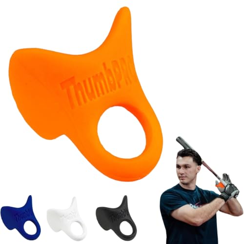 ThumbPRO Baseball Thumb Guard - Batting Aid & Grip Enhancer - Reduces Sting, Improves Swing - for Baseball & Softball - All Levels, Left/Right Hand - 3 Sizes - color: Orange Crush, size: Medium