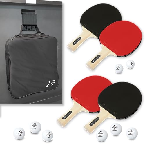 EastPoint Ping Pong Paddle Sets - Choose 2 Player Table Tennis Paddle Set, or 4 Player Deluxe Kit with Balls and Storage Case - style: 4 Paddles + 12 Balls & Deluxe Storage Case