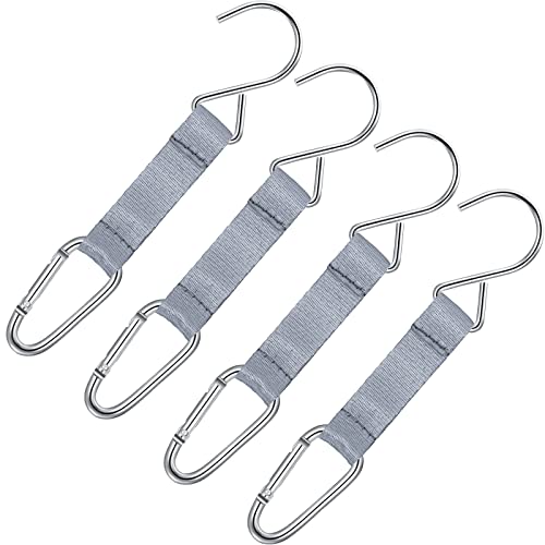 Sumind 4 Pack Baseball Bag Hook for Fence Heavy Duty Dugout Hook for Bat Bag Backpacks Metal & Nylon Clip for Softball Football Tennis Water Bottle Camping Sports Gear Hanging(Grey) - color: Gray